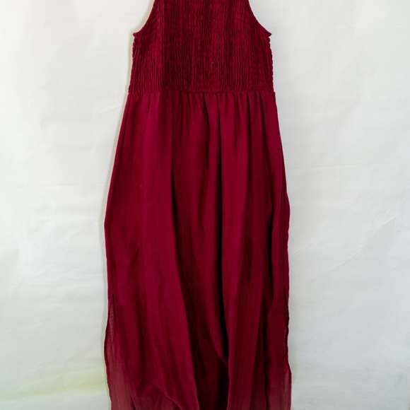Universal Thread Smocked Maxi Dress in Burgundy - Picture 3 of 4